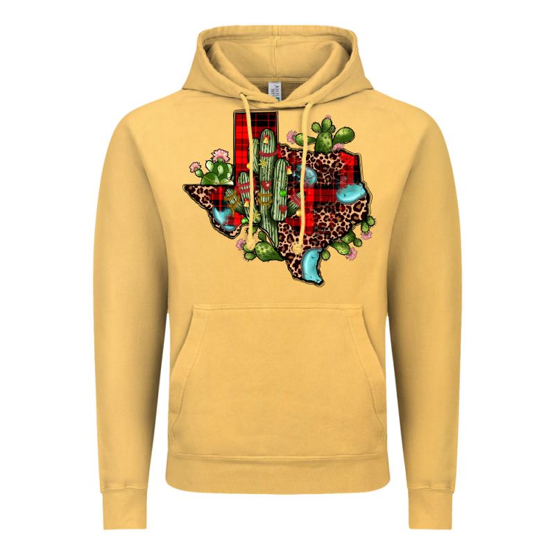 Cactus Christmas Texas Map Vintage Hoodie by JahusDesignShop | Teevron
