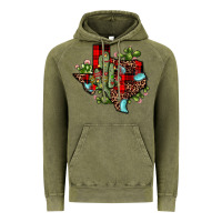 Vintage Olive cactus christmas texas map Vintage Hoodie - JahusDesignShop