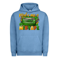 Pigment Pebble Blue Make me a mixtape St. Patrick's Day Urban Hoodie - CowGirlArtShop