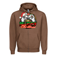 Chestnut Gamer Merry Christmas Zipper Hoodie - NancyCooperArtShop