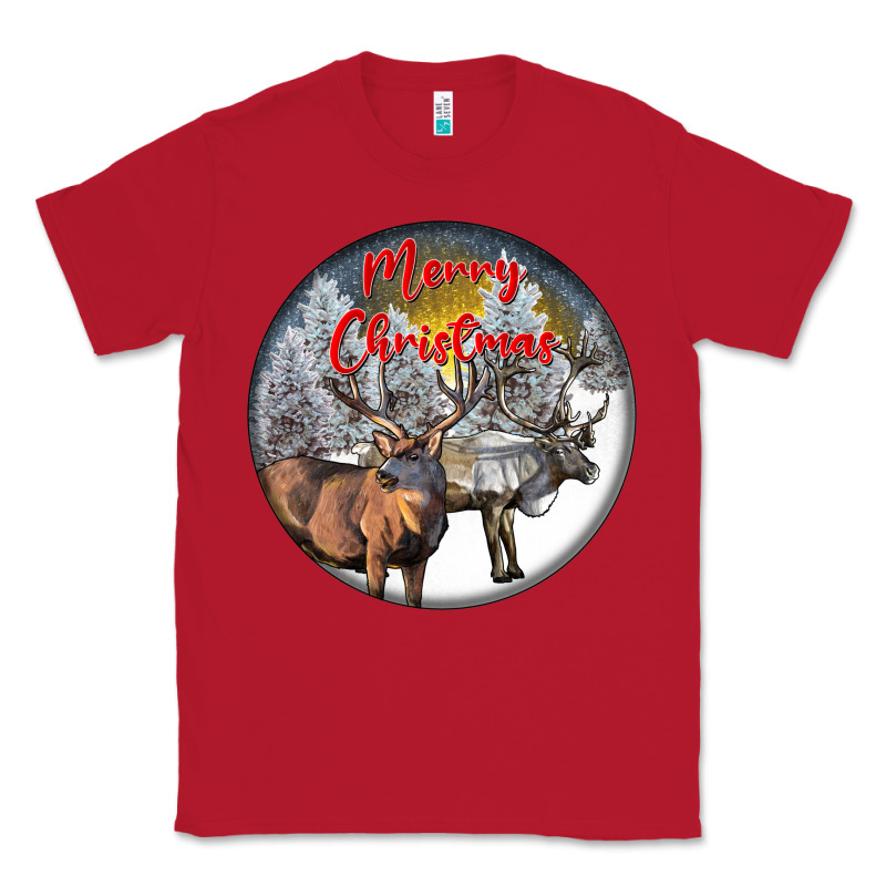 Mule Buck Deer Christmas Classic Tee by LillyAllenDesigns | Teevron