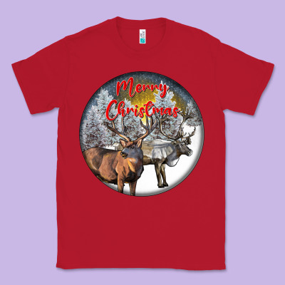 Mule Buck Deer Christmas Classic Tee Designed By Lillyallendesigns