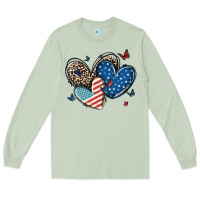 Matcha american flag leopard hearts Long Sleeve Tee - MaliasSmallBusiness