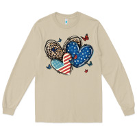 Mushroom american flag leopard hearts Long Sleeve Tee - MaliasSmallBusiness