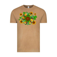 Vintage Camel st patricks sunflowers with shamrock and glitters with leopard Vintage Tee - Artiststas