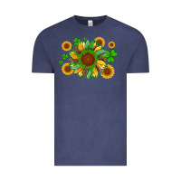 Vintage Denim st patricks sunflowers with shamrock and glitters with leopard Vintage Tee - Artiststas