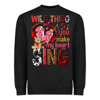 Black wild thing you make my heart sing Heavyweight Sweatshirt - NancyCooperArtShop