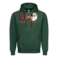 Sports Green Peace love Christmas Zipper Hoodie - NancyCooperArtShop