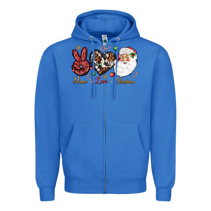 Peace Love Christmas Zipper Hoodie by NancyCooperArtShop | Teevron