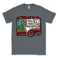 Charcoal Heather christmas on the farm tractor buffalo plaid Classic Tee - Jasminsmagicworld