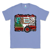 Colony Blue christmas on the farm tractor buffalo plaid Classic Tee - Jasminsmagicworld