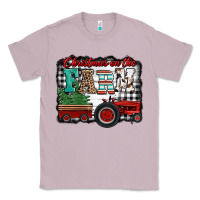 Lilac christmas on the farm tractor buffalo plaid Classic Tee - Jasminsmagicworld