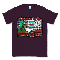 Plum christmas on the farm tractor buffalo plaid Classic Tee - Jasminsmagicworld