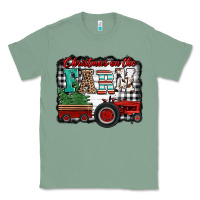 Sage christmas on the farm tractor buffalo plaid Classic Tee - Jasminsmagicworld