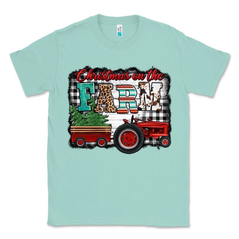 Christmas On The Farm Tractor Buffalo Plaid Classic Tee by Jasminsmagicworld | Teevron
