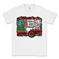 White christmas on the farm tractor buffalo plaid Classic Tee - Jasminsmagicworld