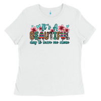 White it s a beautiful day to leave me alone Ladies Tee - Zillion Design Studio