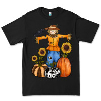 Black pumpkin sunflower fall scarecrow Premium Tee - RanaPortraitStore