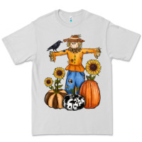 Dove Grey pumpkin sunflower fall scarecrow Premium Tee - RanaPortraitStore