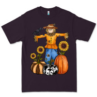 Plum pumpkin sunflower fall scarecrow Premium Tee - RanaPortraitStore