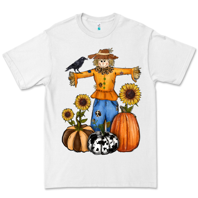 Pumpkin Sunflower Fall Scarecrow Premium Tee by RanaPortraitStore | Teevron