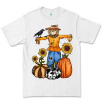 White pumpkin sunflower fall scarecrow Premium Tee - RanaPortraitStore