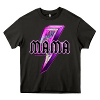 Asphalt mama neon leopard lightning bolt Heavy Core Tee - texasbilliewilder