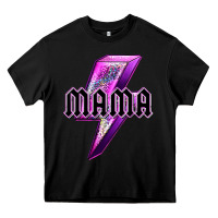 Black mama neon leopard lightning bolt Heavy Core Tee - texasbilliewilder