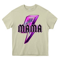 Mossy mama neon leopard lightning bolt Heavy Core Tee - texasbilliewilder