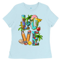 Baby Blue summer love teacher Ladies Tee - texasbilliewilder