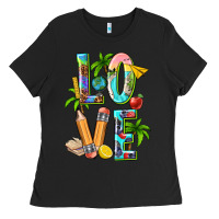 Black summer love teacher Ladies Tee - texasbilliewilder