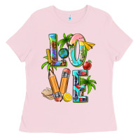 Bubblegum Pink summer love teacher Ladies Tee - texasbilliewilder