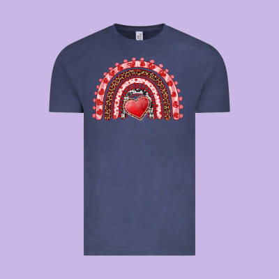 Valentine's Day Rainbow With Heart Vintage Tee Designed By Adodesignshop
