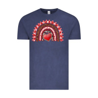 Vintage Denim valentine's day rainbow with heart Vintage Tee - AdoDesignShop