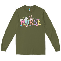 Army Green easter nurse Long Sleeve Tee - MaliasSmallBusiness