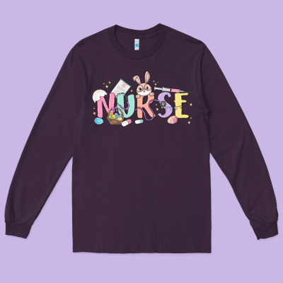 Easter Nurse Long Sleeve Tee Designed By Maliassmallbusiness