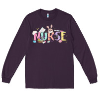 Plum easter nurse Long Sleeve Tee - MaliasSmallBusiness