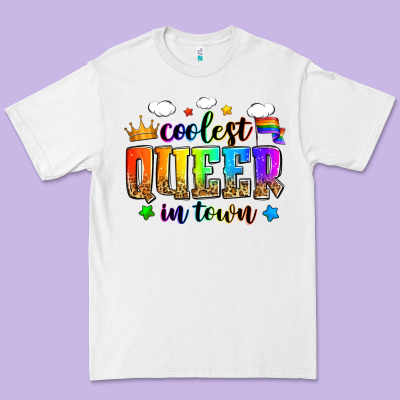 Coolest Queer In Town Premium Tee Designed By Zillion Design Studio