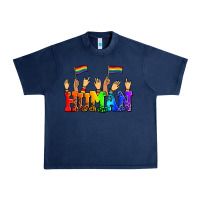 Navy human with hands and pride flags Urban Heavy Tee - AdoDesignShop