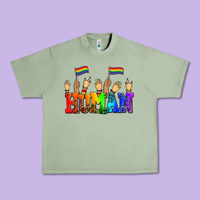 Human With Hands And Pride Flags Urban Heavy Tee Designed By Adodesignshop