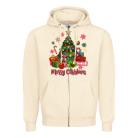 Sandshell merry christmas tree with gift box Zipper Hoodie - MaliasSmallBusiness