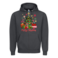 Smoke merry christmas tree with gift box Zipper Hoodie - MaliasSmallBusiness