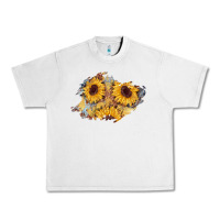 Lunar Rock sunflower glitter leather patch Urban Heavy Tee - AdoDesignShop