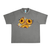 Tornado sunflower glitter leather patch Urban Heavy Tee - AdoDesignShop
