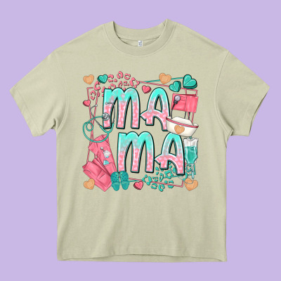 Mama Nurse Heavy Core Tee Designed By Texasbilliewilder