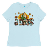 Baby Blue jesus san judas Ladies Tee - JahusDesignShop