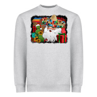 Heather Grey Santa Claus Spanish Christmas Heavyweight Sweatshirt - Jasminsmagicworld
