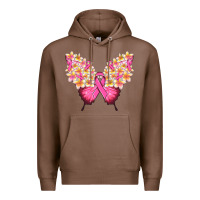 Chestnut Pink ribbon Breast Cancer butterfly Premium Hoodie - NancyCooperArtShop