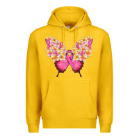 Lemon Pink ribbon Breast Cancer butterfly Premium Hoodie - NancyCooperArtShop