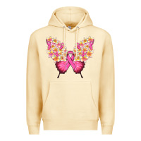 Pina Colada Pink ribbon Breast Cancer butterfly Premium Hoodie - NancyCooperArtShop